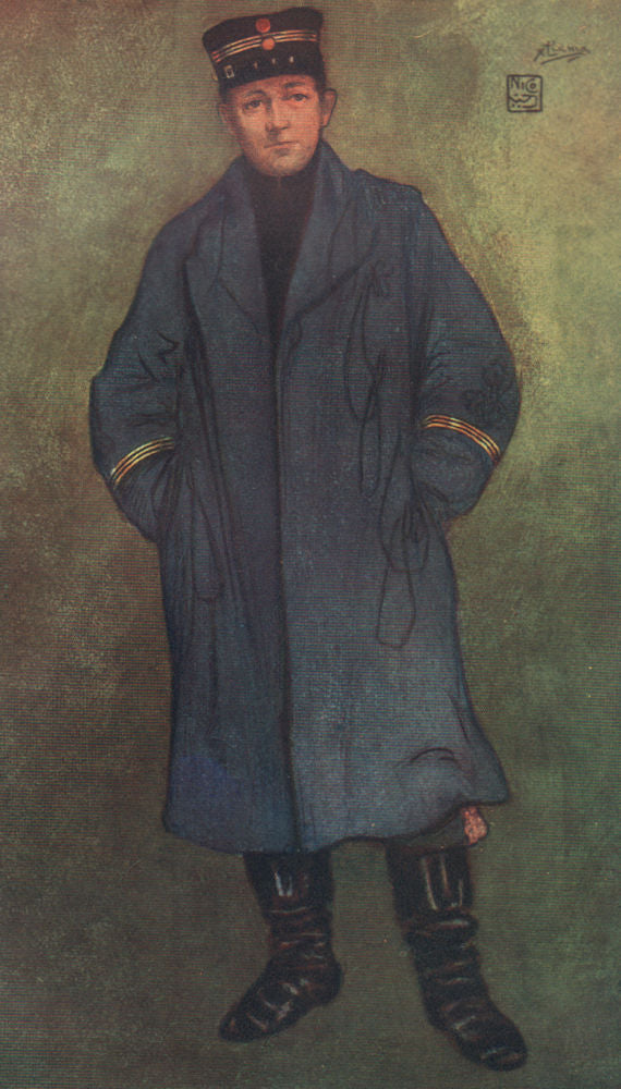 'Norwegian Captain' by Nico Jungman. Norway 1905 old antique print picture